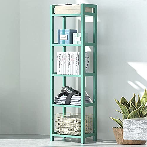 Étagère debout en bambou vert noble 128cm, design moderne épuré - 6