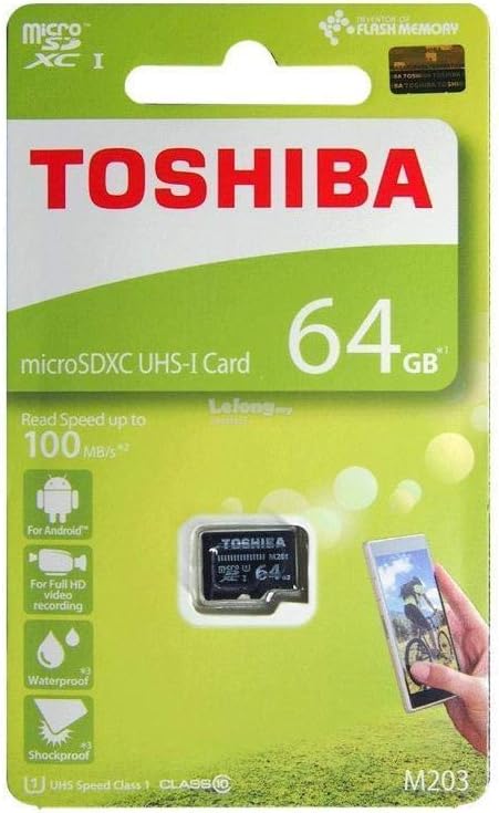 TOSHIBA Micro SD Card 64GB M203 UHS-I U1 Card Class 10 microSD 64G Memory Card 100MB/s