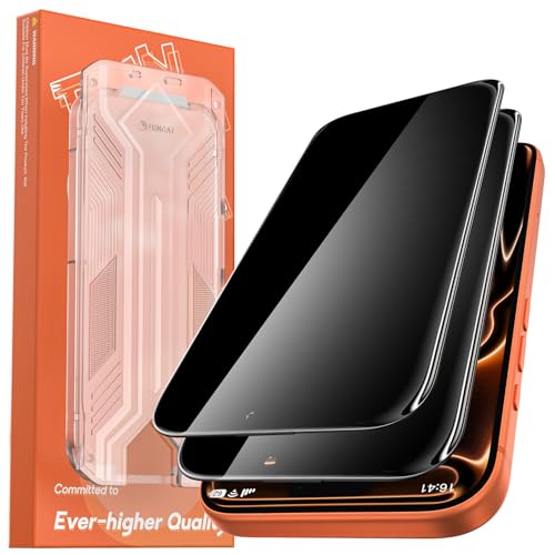 FUNCAT GLOBAL 2 Pack for iPhone 17 Pro Max Privacy Screen Protector Tempered Glass:9H+ Durable, Auto Positioning, Bubble Free, High Definition, Easy Installation