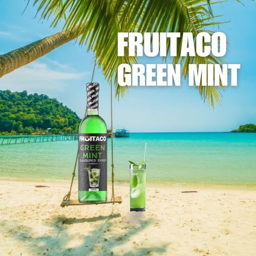 Image of Fruitaco Green Mint Syrup 750ML | Mixer for Mocktails, Cocktails, Drinks, Juices, Beverages | Non Alcoholic Mix (Pack of 1)