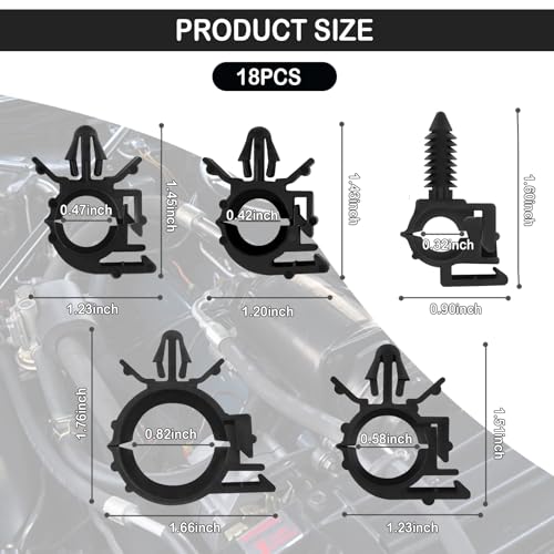 130PCS Automotive Cable Ties and Wire Loom Kit,Includes 6 Sizes Wire Clips for Storaging and Protecting Cable,Universal Cable Retainer Clips Car Accessories for Car SUV Truck - Thumbnail 2