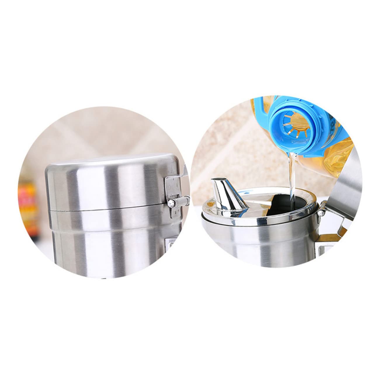 Dispenser Olio in Acciaio Ermetico Oliera Antigoccia per Cucina e Condimenti Liquidi come Olio e Salsa Contenitore Dosatore Resistente e