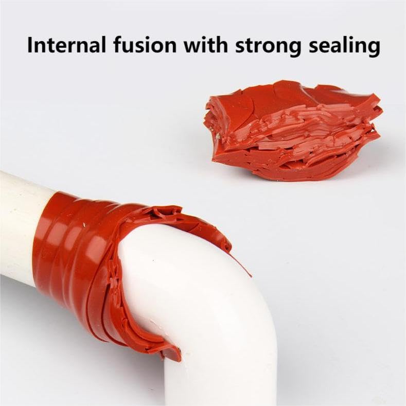 Image of Pipe Repair Tape, 2.5cmx1m Waterproof Strong Stickness Pipes Repair Supply for PVC PPR Pipe Metal Pipe Iron Casting Pipe Ceramic Glass and more(Red)
