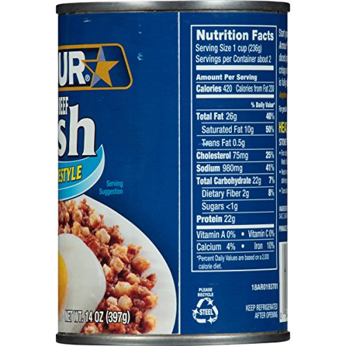 Armour Star Corned Beef Hash, Hearty Homestyle, Canned Food, 12 - 14 OZ Cans - Thumbnail 7