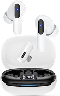 RYR Wireless Gaming Earbuds, 20ms Low Latency, Gaming Earbuds with Noise Cancelling Mic, 2.4Ghz & Bluetooth, LED Display, ...