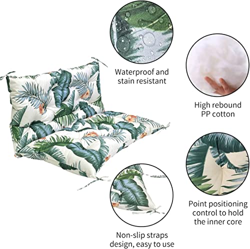 Swing Cushions 2-3 Seater Replacement Waterproof Porch Swing Cushions With Backrest And Straps Thicken 4" Swing Cushion Replacement For Outdoor Swing Cushions Patio Garden Furniture Terrace (47*40In) #TOP5