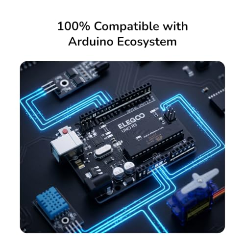 Image of ELEGOO UNO R3 Board ATmega328P with USB Cable(Arduino-Compatible) for Arduino (Pack of 2)