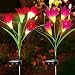 Produktbild Solarleuchte Garten, GEYUEYA Home Solarleuchten Solarlicht Garten Lampen Mehrfarbig Lily Blume Outdoor Deko LED Solar Erdspieß Lichter für Garten, Terrasse, Backyard, Rasen, Feld, Weg (lila und rot)