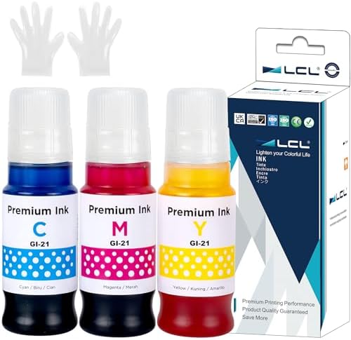 3 Pezzi Flacone Di Ricarica Inchiostro CMY GI-21 Per Uso Canon PIXMA - Foto 12