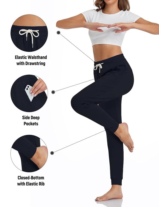 Inno Women's 28" 31" 34" 36" Sherpa Polar Fleece Lined Jogger Pants Warm Sweatpants Thermal Athletic Lounge Petite Tall3