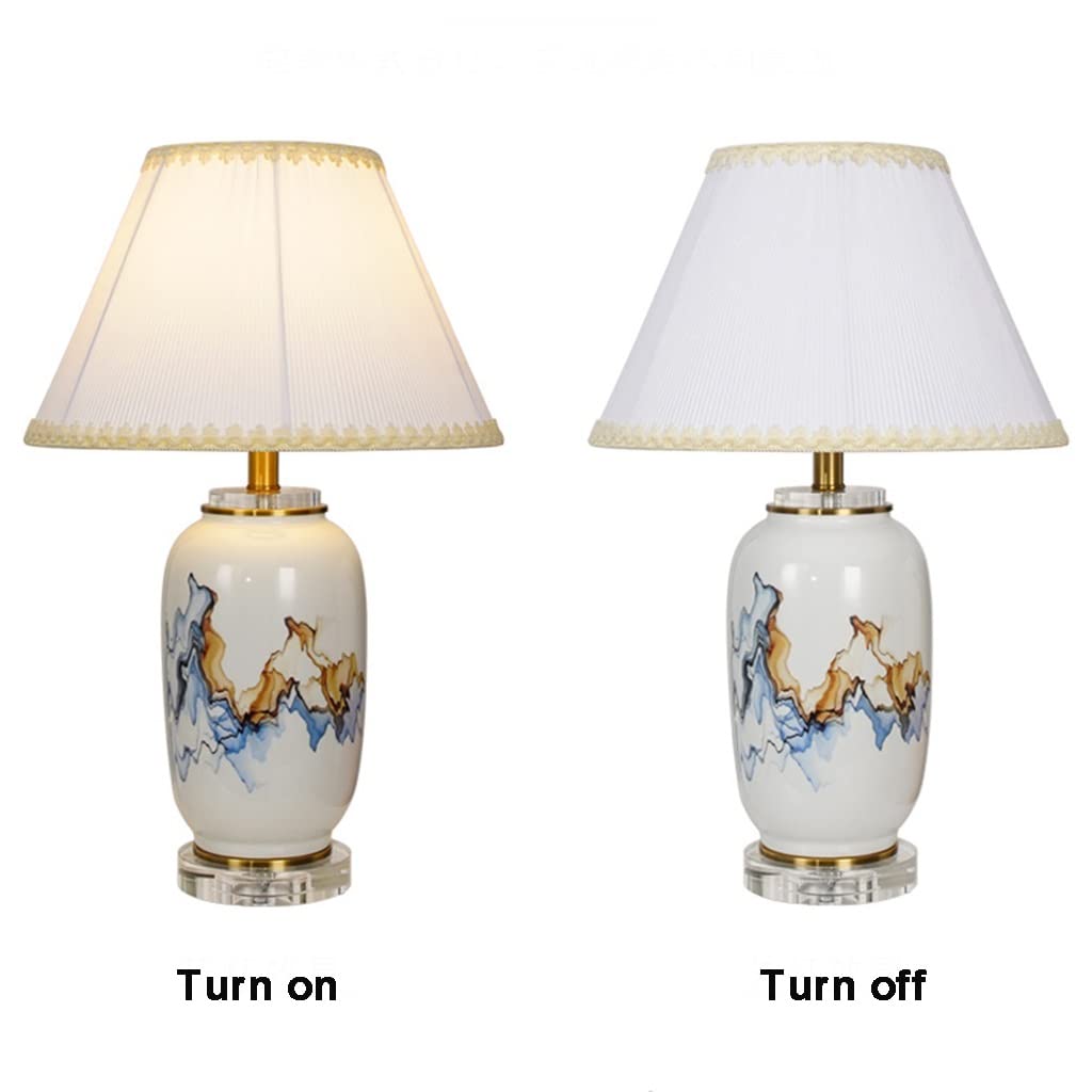 Klasyczna kwiatowa lampa stołowa ręcznie malowana ceramiczna lampa stołowa klasyczna rustykalna lampka nocna biurko lampka nocna do sypialni salon biuro regał na książki