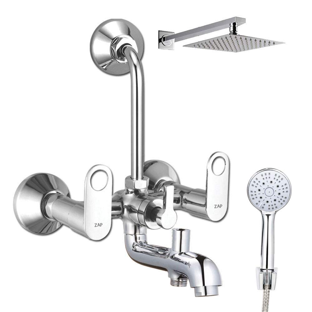 ZAP GEO305 GEO Series 100% High Grade Brass 3 in 1 Wall Mixer with Shower Arms & Head | Multi Flow Hand Shower with 1.5 Meter Flexible Tube (Chrome) (B08ZK3L2XL) Amazon Price History, Amazon Price Tracker