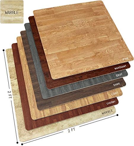 Sorbus Marble Floor Mats Foam Interlocking Marble Mats Each Tile 4 Square Feet 3/8-Inch Thick Puzzle Marble Tiles with Borders – for Home Office Basement (12 Tiles 48 Sq ft, Grain - Marble)