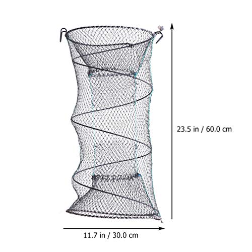 2 peças de rede de pesca Besportble, armadilha de caranguejo, pesca, camarão, lagosta, dobrável, red