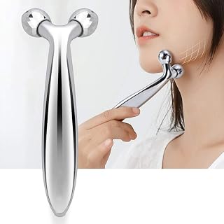 3D Face Massager Roller, Portable Neck Lift Roller, V-Face Slimming Roller Massager, Double Chin Slimming Massager Anti Aging Wrinkles Face Lift Handle Easy To Grip