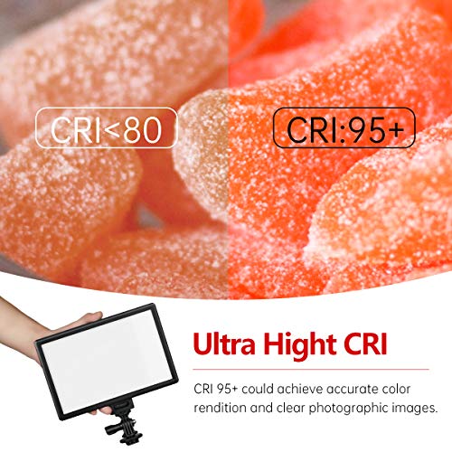 Supon L122T Ultra-Thin Led Video Light Panel With Lcd Display, Dimmable Bi-Color 3300K-5600K, Cri95+ Softer Lighting For Youtube, Studio, Outdoor Shooting, Portraits, Wedding With Ac Adapter & Battery #TOP5