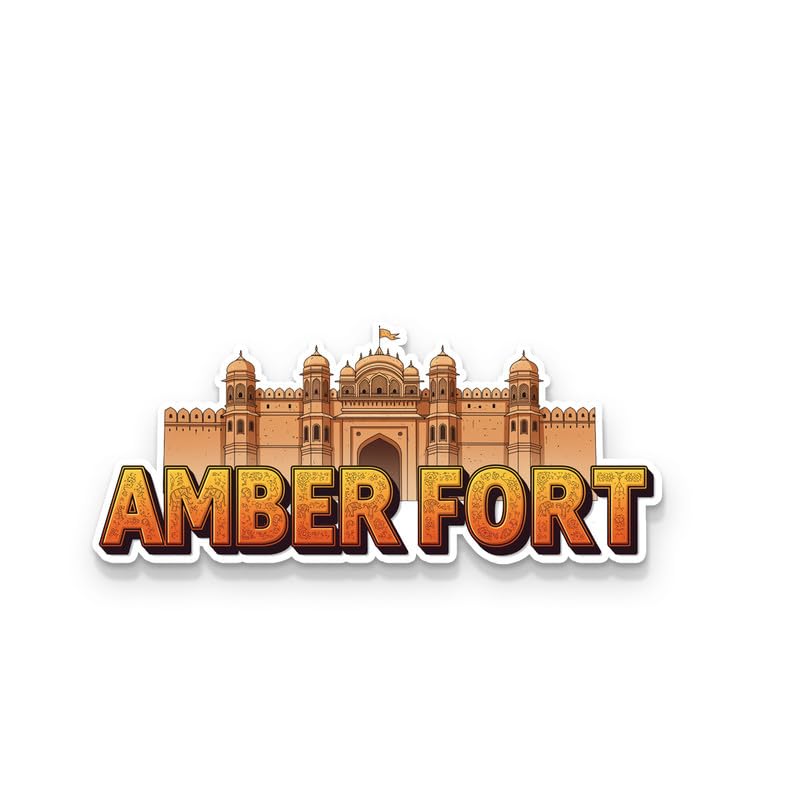 Image of Amber Fort Fridge Magnets, Glossy Finish, Stylish Magnet for Fridge, Wardrobe & Metal Surfaces