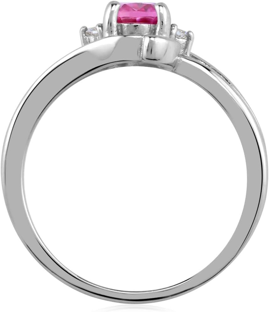 Silvershake 7x5MM Oval Shape Genuine Gemstone 925 Sterling Silver Engagement Wedding Anniversary Ring - Image 4
