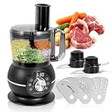 Smart Upgraded Food Processor 12 Cup, Electric Food Chopper Slicer with French-Fry Slicing Shredding Chopping Kneading Cutter, For Meat, Vegetable, Fries, Cheese, Meat & Veggie Prep, Puree