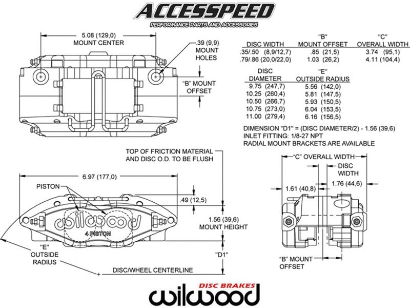 Wilwood 120-15735 Powerlite-ST Caliper 1.25