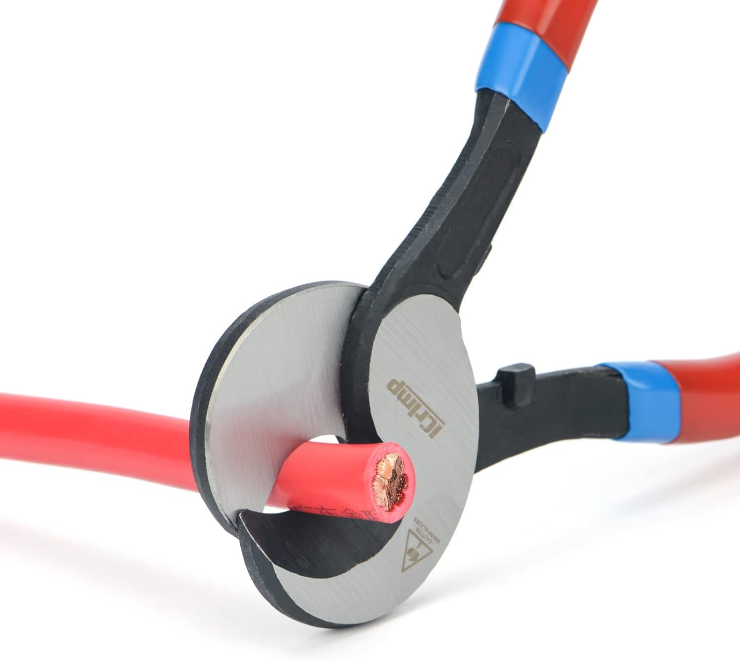 iCrimp - Juego de alicates para cables de batería, alicates para zapatos de cobre robustos y conectores planos, alicates de conexión a tierra de 6-50 mm² con cortador de alambre y cuchilla pelacables
