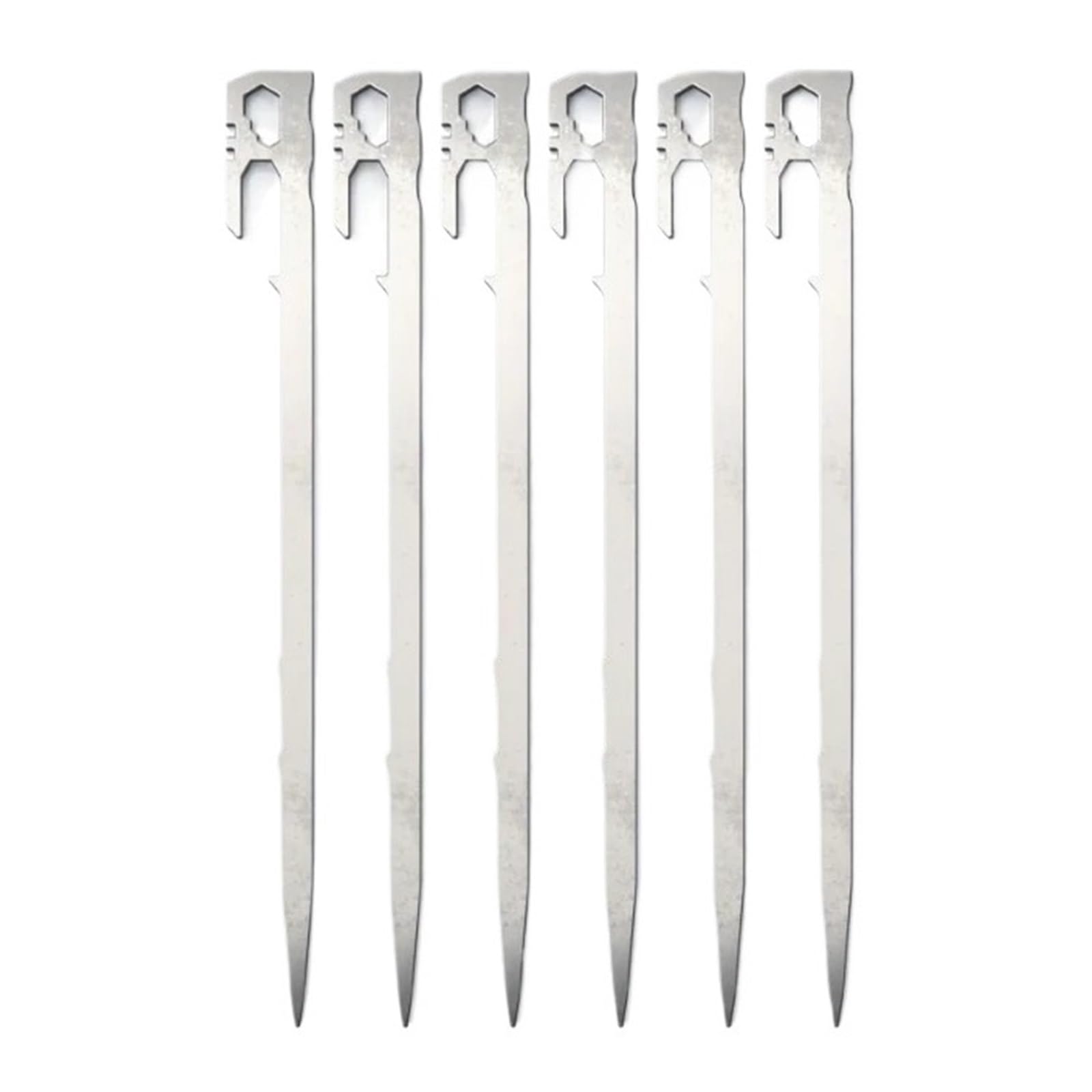 Piquets de Tente en Acier Inoxydable, 20 pièces, 28cm, piquets Jardin, Clous Sol, Robustes avec Cordon réfléchissant, hamac, Plage, Camping pour Le Camping, Les Voyages