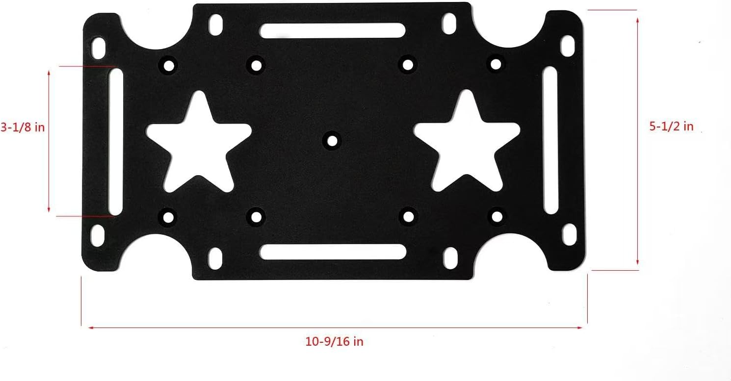 Mailbox Mounting Bracket, Plate for Post Mount Mailboxes, 1/8" Thick, Bottom Mount,Black Steel,（1 Pack）