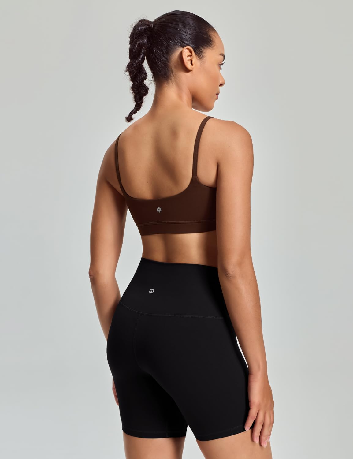 HeyNuts Womens Scoop Neck Sports Bra, Spaghetti Thin Strap U Back Camisole Yoga Tops Padded with Built in Bras A-C Cups - Image 6