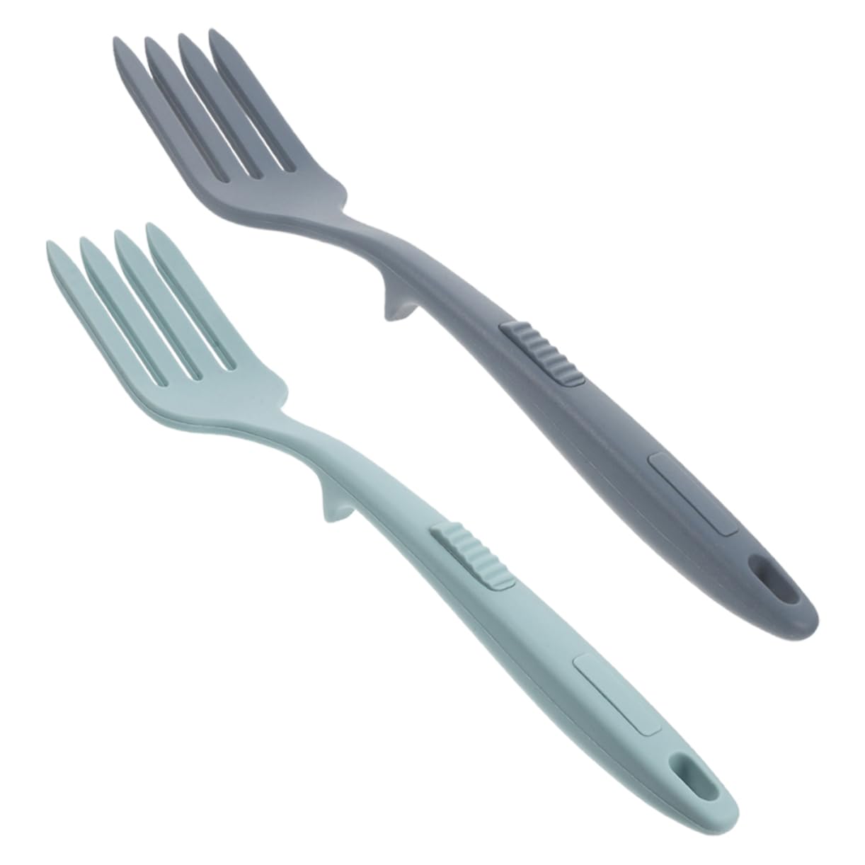 SOLUSTRE Silicone Forks for Mixing Cooking 2 Piece Set Non Stick Baking Forks Pasta Stirrer Dishwasher Safe Lightweight Ergonomic Handle