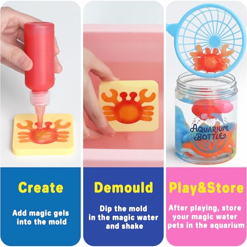 MINISENTIALS Magic Water Elf Toy Kit - Magic Gel Water Pets with Aquarium Bottle - Make Your Own Squishies Crafts Toys - Crafts Kit for Kids Birthday for Girls Boys Age 6 7 8 9 10 Years Old by MINISENTIALS - Used condition - US$16.13