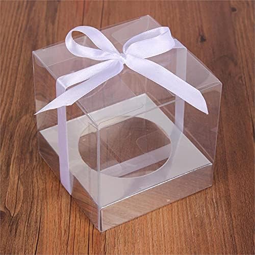24/48pcs/lot Transparent PVC Cake Box Cookie Single Cupcake Box 9cm (2,24pcs)