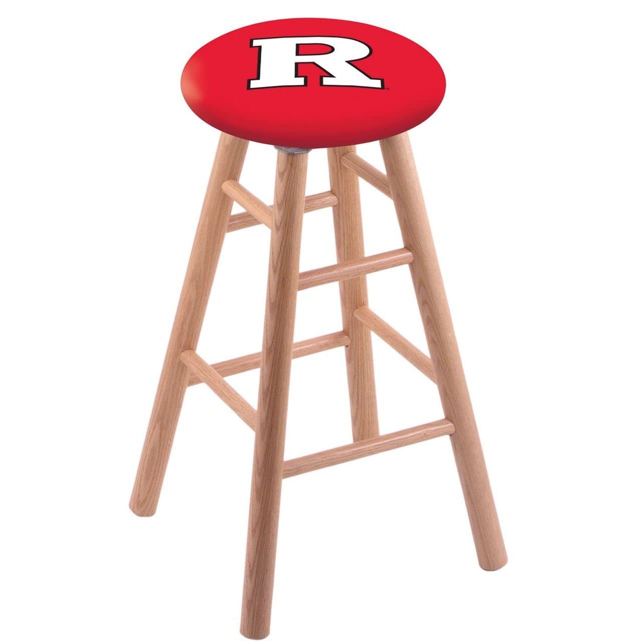 Holland Bar Stool Co. Oak Bar Stool in Natural Finish with Rutgers Seat by The