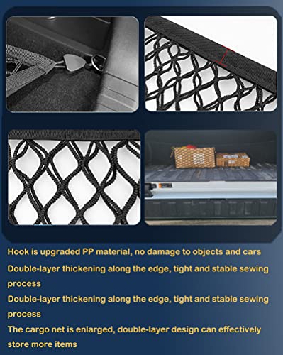 Cargo Net For Pickup Truck Bed Compatible With Chevrolet Chevy Silverado Gmc 1500 Sierra Accessories Ford F150 F250 F350 2023 2022 2021 2020 2019 2018 2017 2016 2015 2014 2013, Black #TOP5