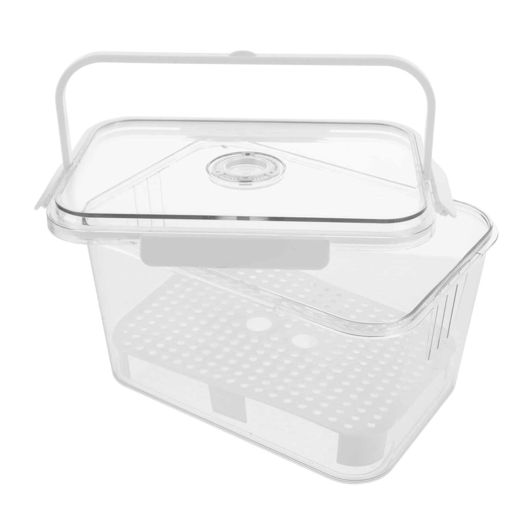 Contenitore per Pane in Plastica con Manici e Chiusura Ermetica | Indicatore Orario, Design Salvaspazio, per Pane e Pasticceria Fatta in Casa su Piano Cucina