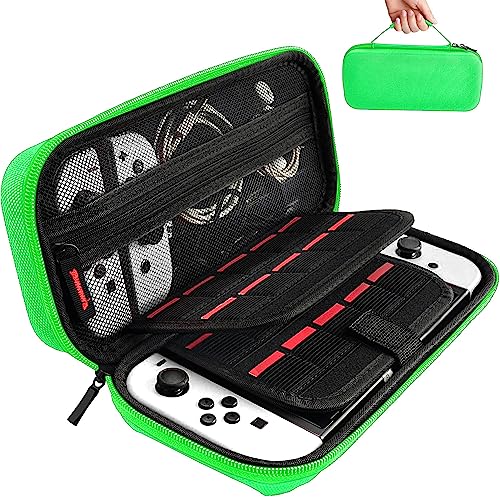 daydayup Switch Carrying Case Compatible with Nintendo Switch/Switch OLED, with 20 Games Cartridges Protective Hard Shell Travel Carrying Case Pouch for Console &amp; Accessories