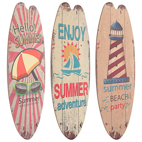 Panneaux décoratifs surf ensemble de 3 planches en bois rustique mural