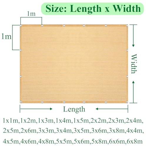 Toldo rectangular beige de 2x4 m con protección solar para exterior 3