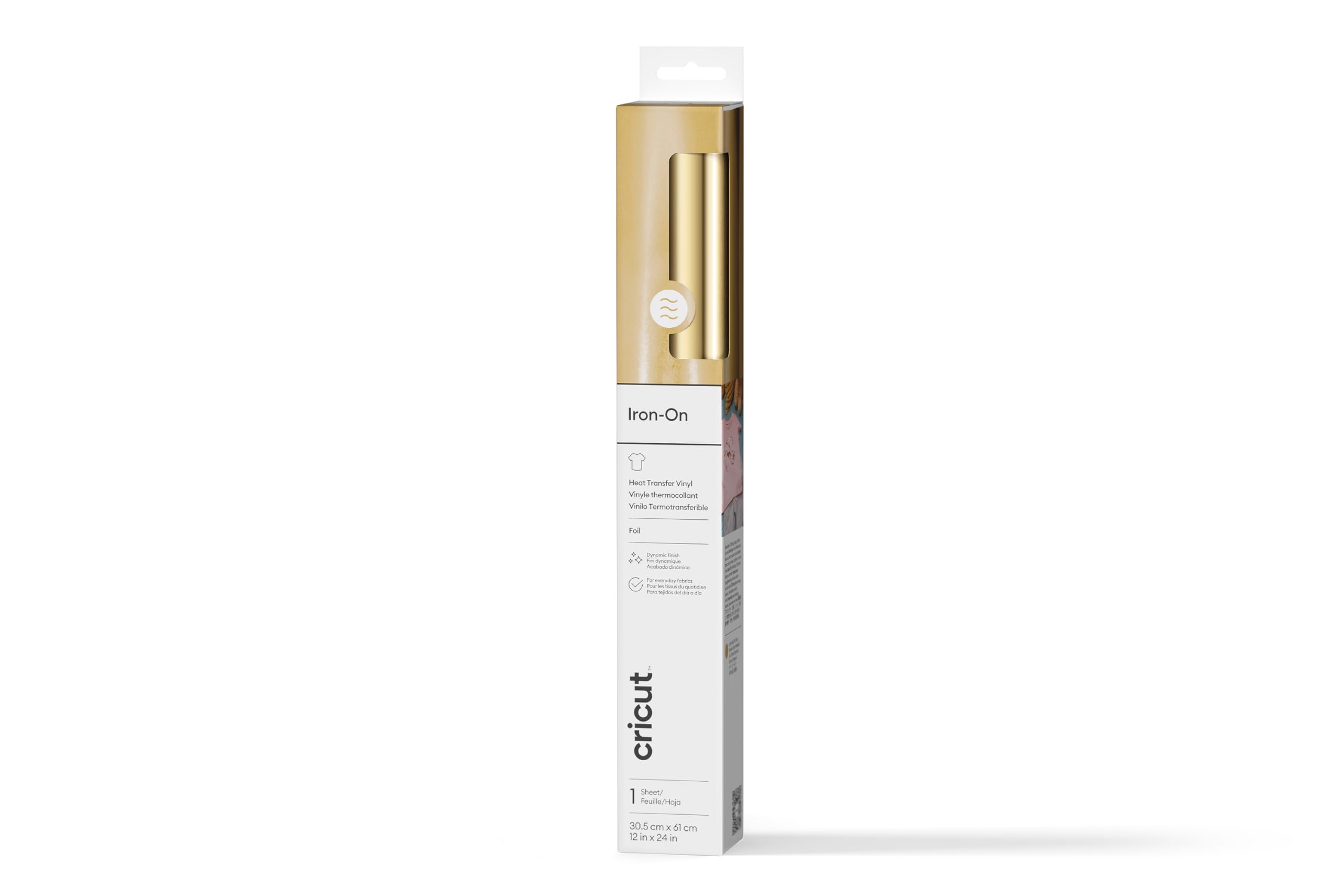 Cricut HTV Heat Transfer Vinyl, Gold, 30.5cm x 0.6m, Iron-on Heat Transfer Vinyl Roll (HTV), for All Cutting Machines