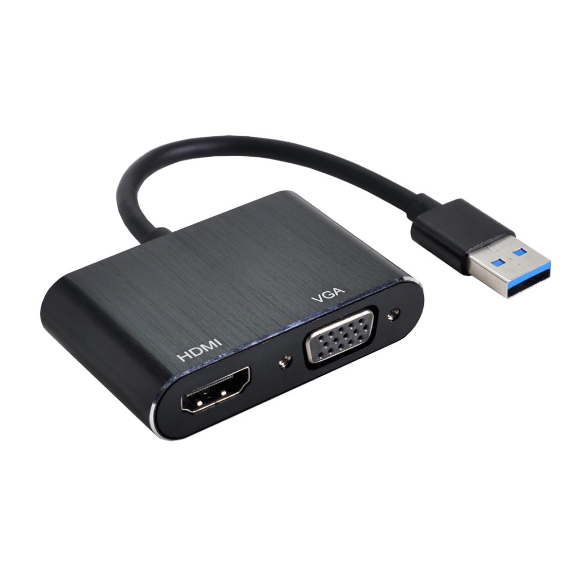 Cablecc Câble adaptateur USB 3.0 et 2.0 vers HDMI et VGA HDTV Carte graphique externe pour ordinateur portable Windows MacBook