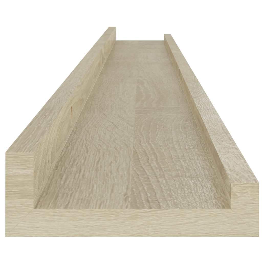 vidaXL 2X Etagères Murales Etagères Suspendues Etagères Flottantes Salon Salle de Séjour Chambre à Coucher Maison Intérieur Chêne Sonoma 100x9x3 cm
