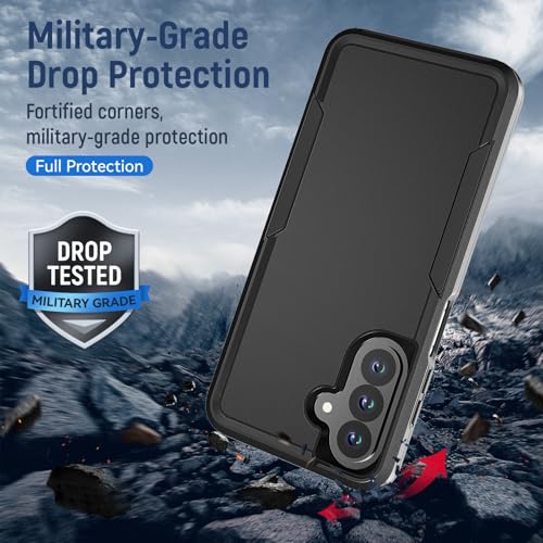 Warsia for Samsung Galaxy A17 5G Phone Case with HD Screen Protector, Black - image 6