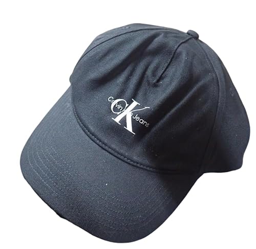 Calvin Klein Damen Cap Printed Monologo aus Baumwolle, Schwarz (NA Black), Einheitsgröße