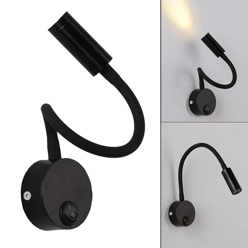 ULTECHNOVO Lámpara De Pared Led Flexible Para Lectura Con Cuello De Cisne Luz Led Para Cabecero De Cama Diseño Vintage Industrial Para Dormitorio Sala De Estar 15.74X2.44X1.10 Pulgadas