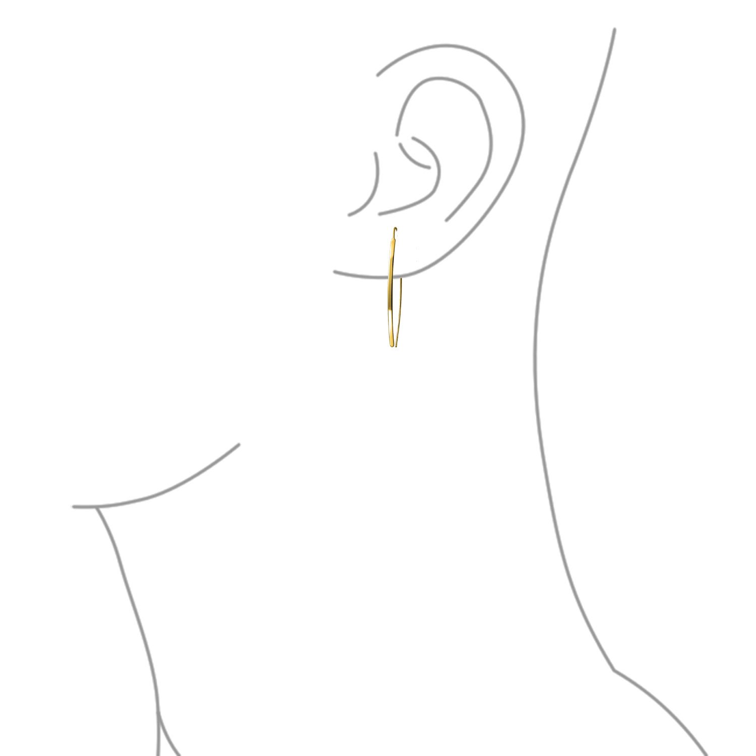 Delicado Minimalista Moderno Largo Delgado Lineal Pendientesenhebrador Para Mujeres Adolescente Rosa Chapado En Oro .925 Plata De Ley