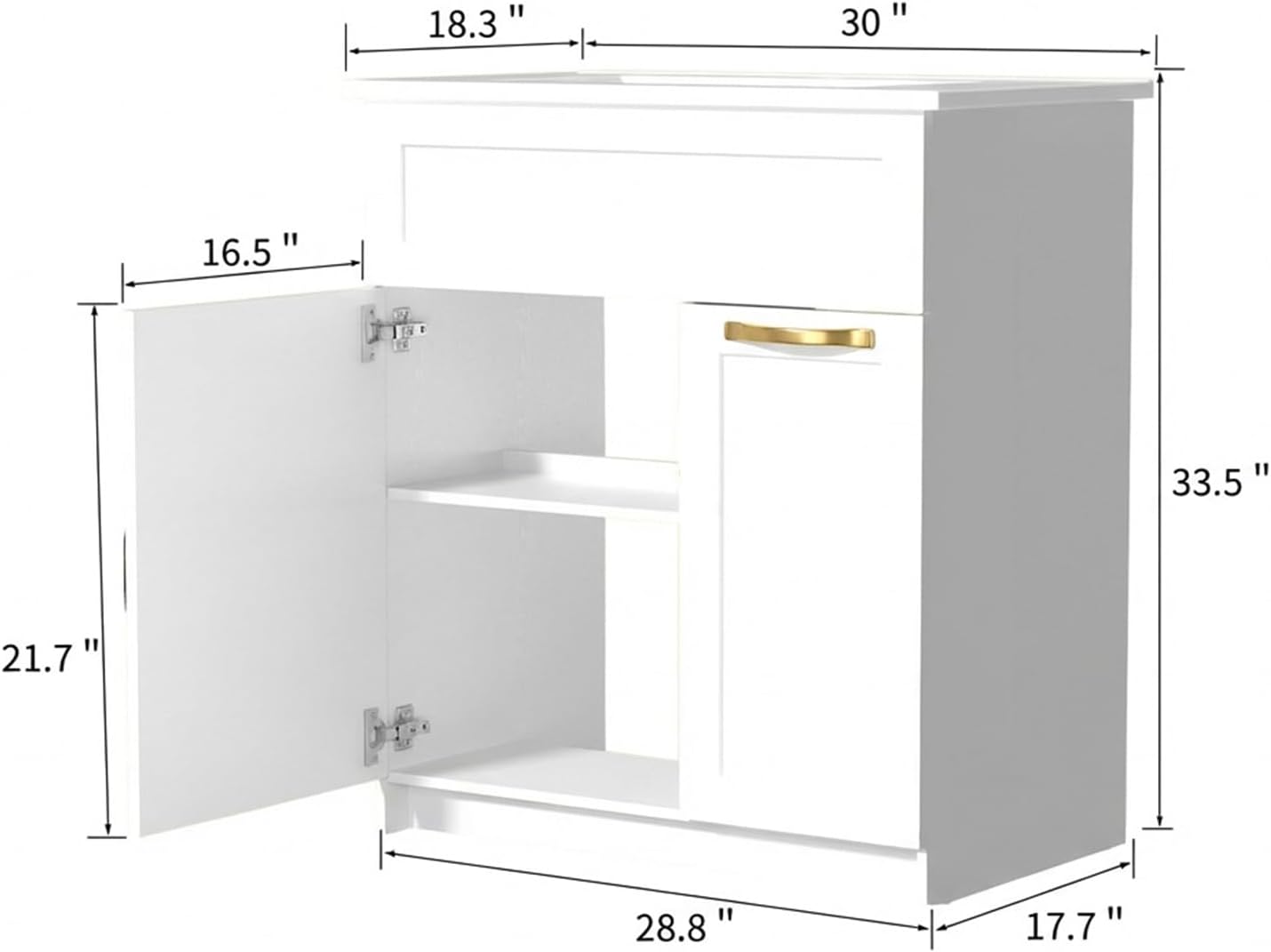 30" Bathroom Vanity with Sink,Bathroom Vanity Set with Hair Tool Organizer & Power Outlets, Farmhouse Bathroom Cabinet, Free Standing Bathroom Vanities with Metal Handle, Green