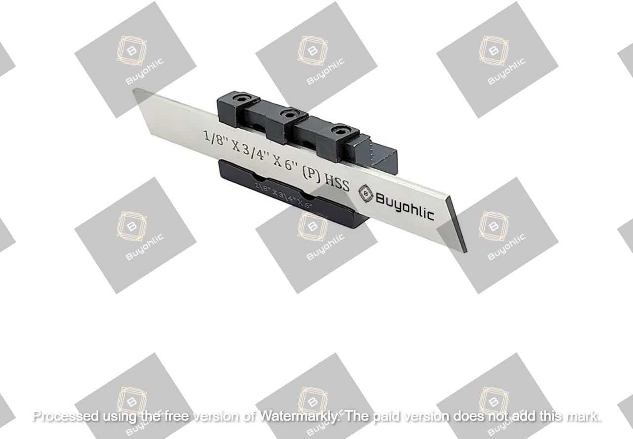 Buyohlic Adjustable T-Parting Cut off Holder with Blade for Lathe Machine Tools (Shank 12mm (3/4 Wide Blade))