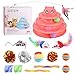 Jouets de Chat,15 Pack Jeux de Chat Amusant interactif pour intérieur,3 Couches Chat de Chaton Jouets avec Balle coloré,Plumes bagueuses Souris Jouets Teaser Ball pour Exercice Fun Chaton Tower Pink