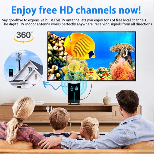 Image of Digital Antenna for Smart TV Indoor Outdoor,HDTV Antenna for All TVs,Supports 4k 1080p Indoor Antenna /Outdoor Antenna with Amplified,Long Range Reception 16.4FT Antennas for Tvs Without Cable (Green)