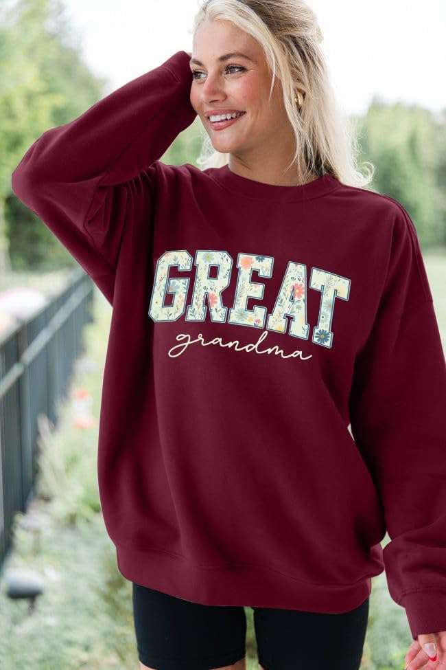 MNLYBABY Nana Sweatshirt Grandma Shirt Women: Mothers Day Shirts Oversized Nana Life Gift Pullover Mimi Gigi Long Sleeve Tops - Image 5