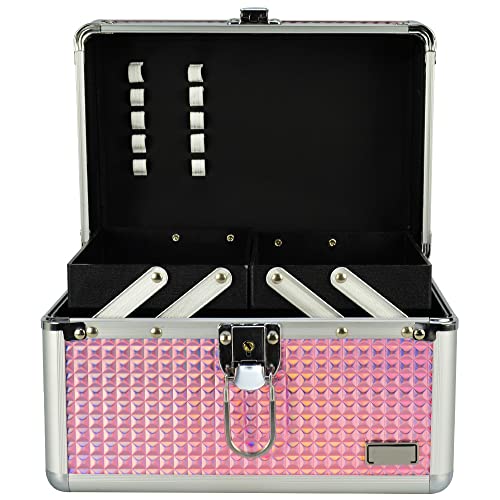 Maleta Maquiagem e Joias Frasqueira Rosa CBRN19588